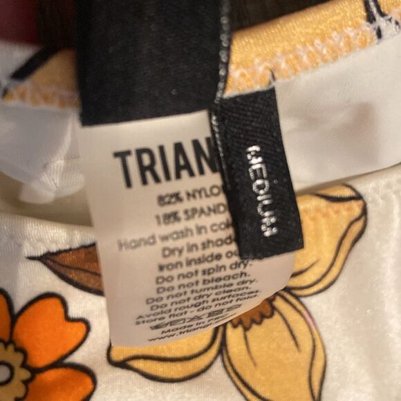 Triangl Swimwear Floral Bikini Bottom - Yellow and White medium - Picture 5 of 7